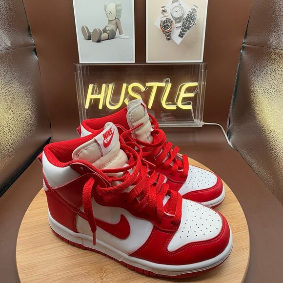 Nike Dunk High (GS) ‘Championship Red’ White/Red Sz 4.5Y - Picture 1 of 12
